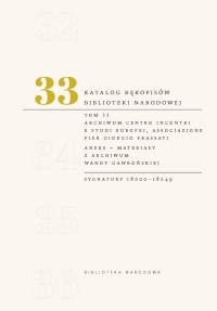 Katalog Rękopisów Biblioteki Narodowej: T. 33